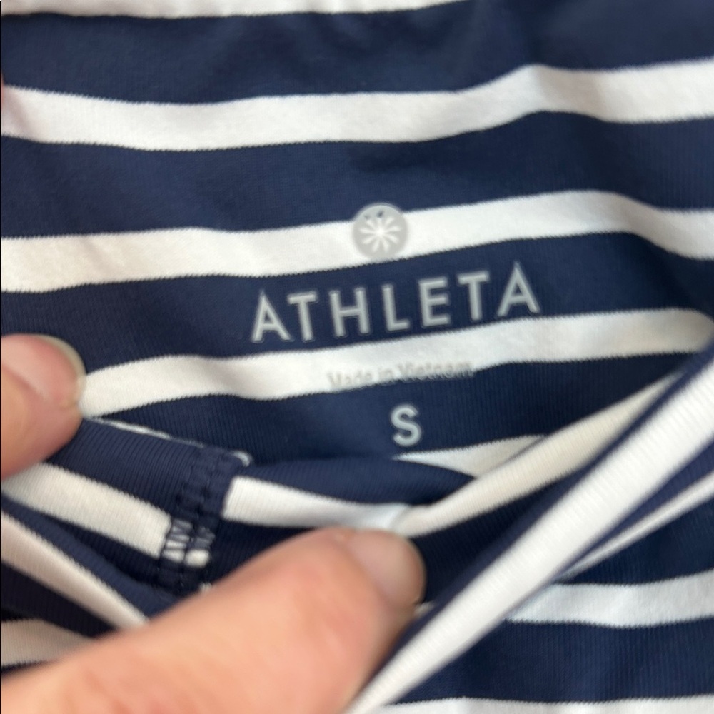 Athleta Navy and White Striped Leggings - Picture 2 of 3